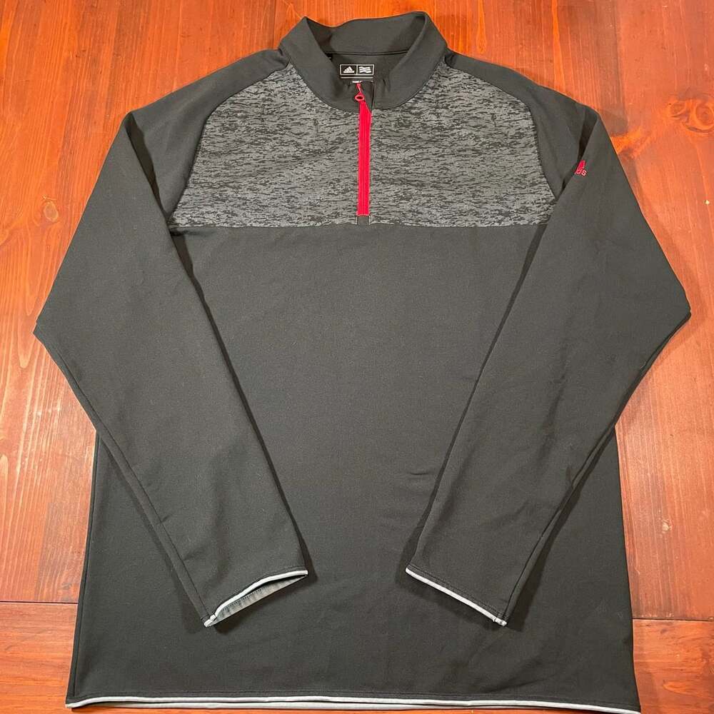Adidas 1/4 Zip Pullover Size L Black Gray Redwood Empire